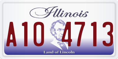 IL license plate A104713