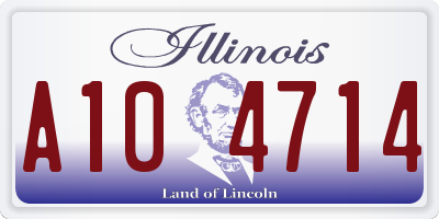 IL license plate A104714