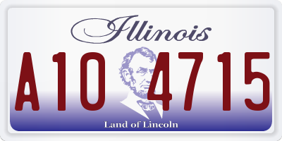 IL license plate A104715