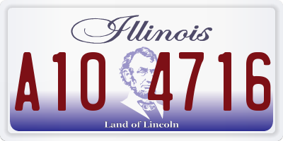 IL license plate A104716