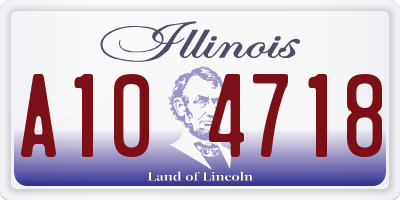 IL license plate A104718