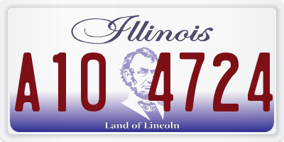 IL license plate A104724