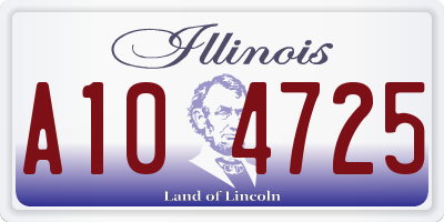 IL license plate A104725