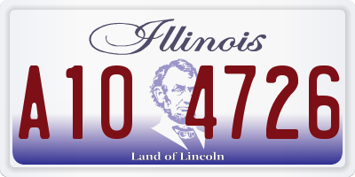 IL license plate A104726