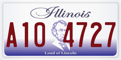 IL license plate A104727