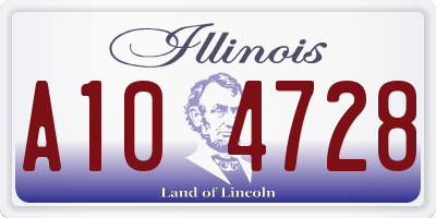 IL license plate A104728