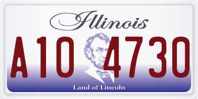 IL license plate A104730