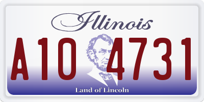 IL license plate A104731