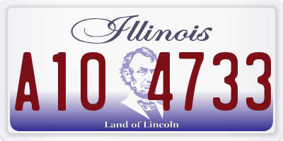 IL license plate A104733