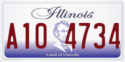 IL license plate A104734