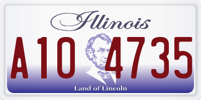 IL license plate A104735