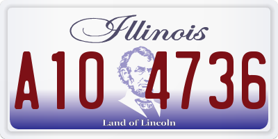 IL license plate A104736