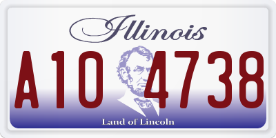 IL license plate A104738