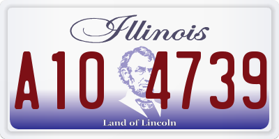 IL license plate A104739