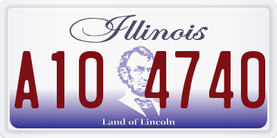 IL license plate A104740