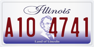 IL license plate A104741