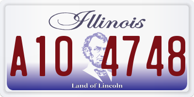IL license plate A104748
