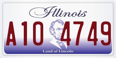 IL license plate A104749