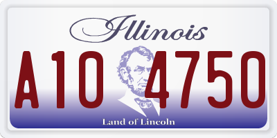 IL license plate A104750