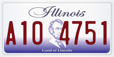 IL license plate A104751