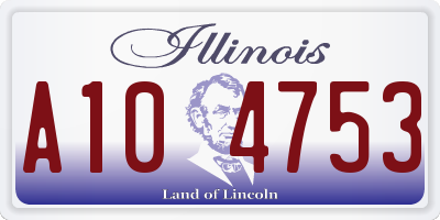 IL license plate A104753