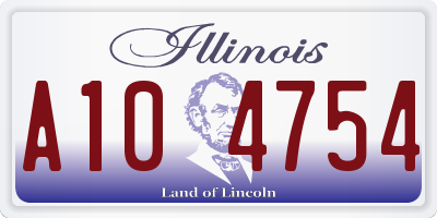 IL license plate A104754