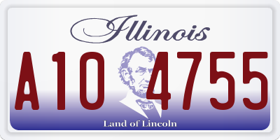 IL license plate A104755