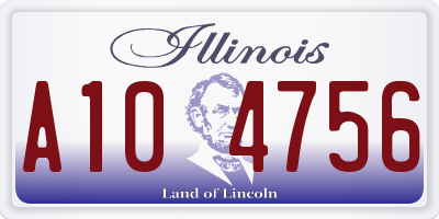 IL license plate A104756