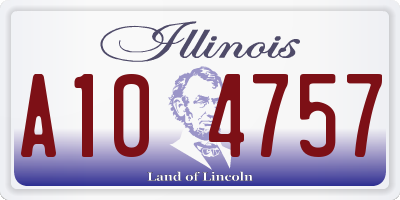 IL license plate A104757