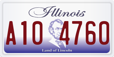 IL license plate A104760