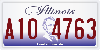 IL license plate A104763