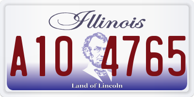 IL license plate A104765