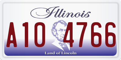 IL license plate A104766