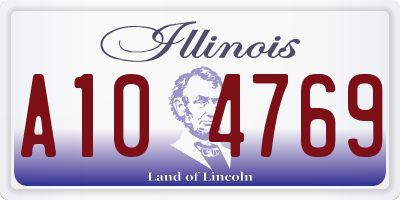 IL license plate A104769