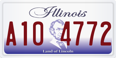 IL license plate A104772
