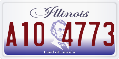 IL license plate A104773