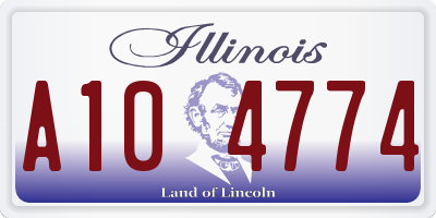 IL license plate A104774