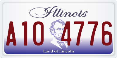 IL license plate A104776