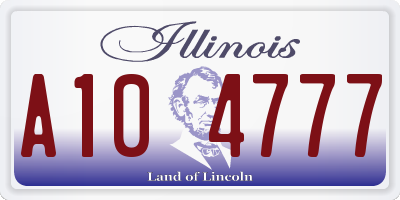 IL license plate A104777