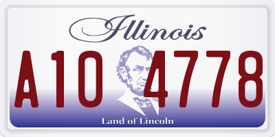 IL license plate A104778