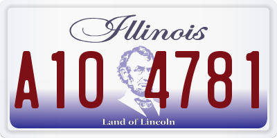IL license plate A104781