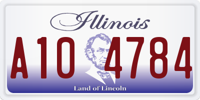 IL license plate A104784