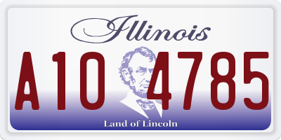 IL license plate A104785