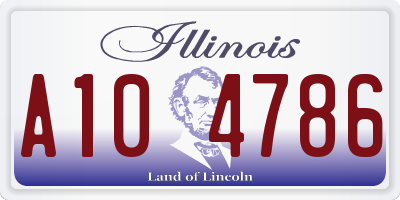 IL license plate A104786
