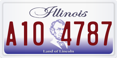 IL license plate A104787