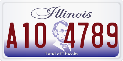 IL license plate A104789