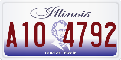 IL license plate A104792
