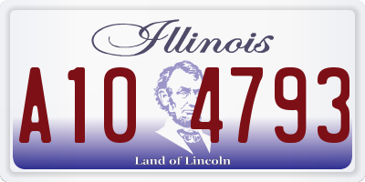 IL license plate A104793