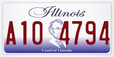 IL license plate A104794