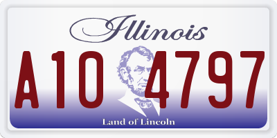 IL license plate A104797